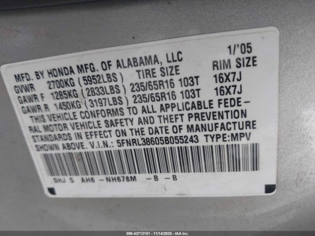 Honda Odyssey Ex-l Image 7